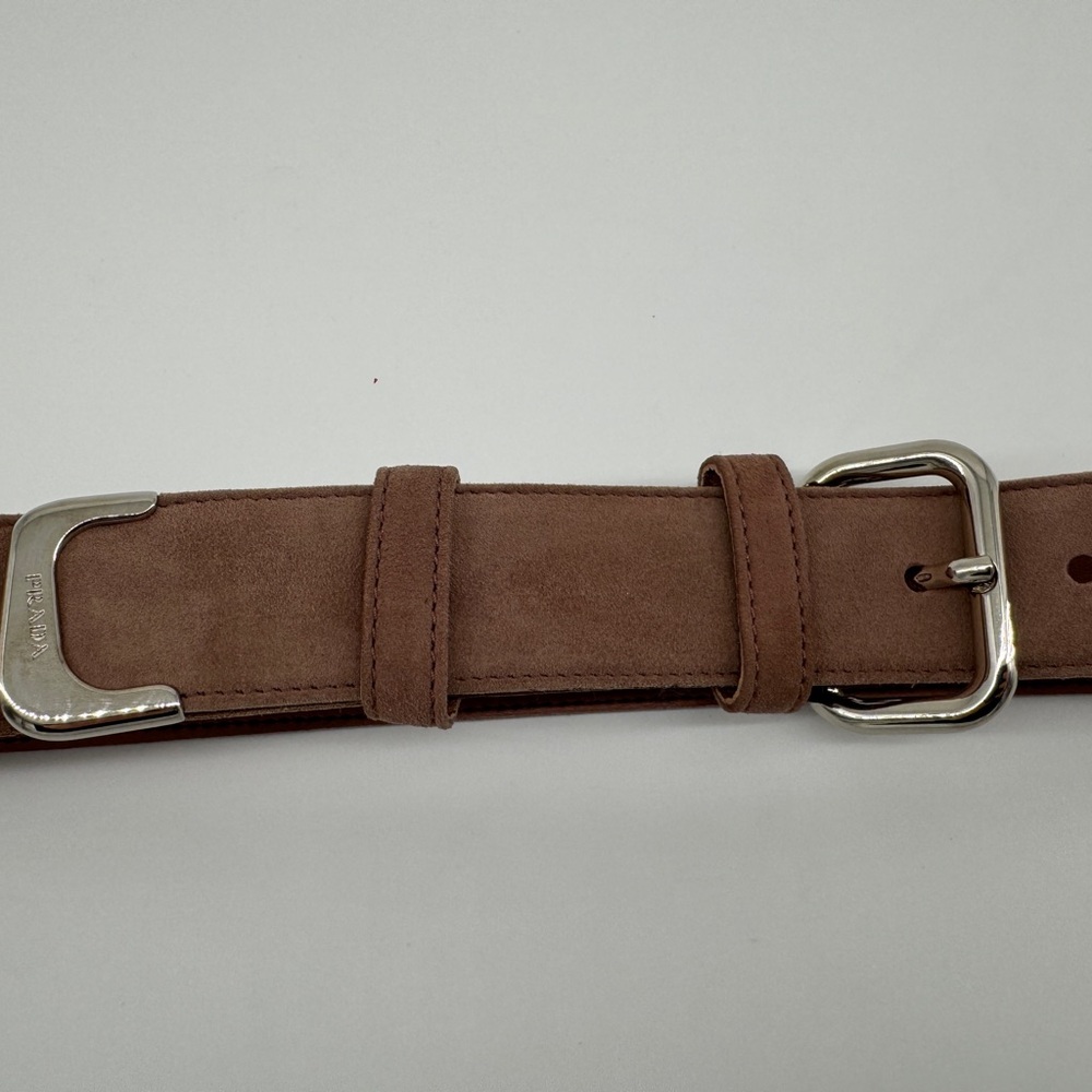 PRADA Suede Leather Blush Belt Size 80/32 1C 5379 Women Made In Italy - Picture 7 of 14